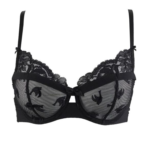 Aubade Paris size 32B unlined mesh lace bra underwire - Picture 1 of 16